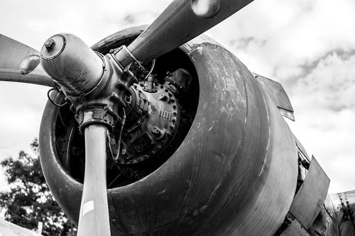 plane  black and white  aircraft