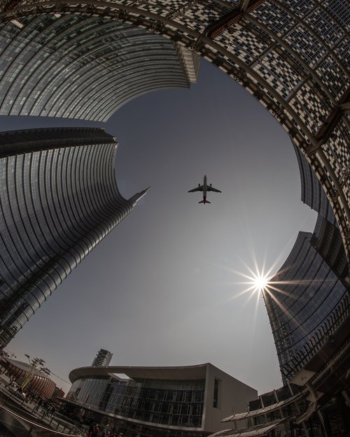 plane  city  architecture