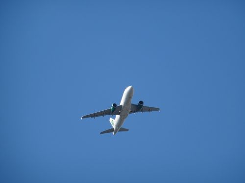 plane sky blue passenger machine start