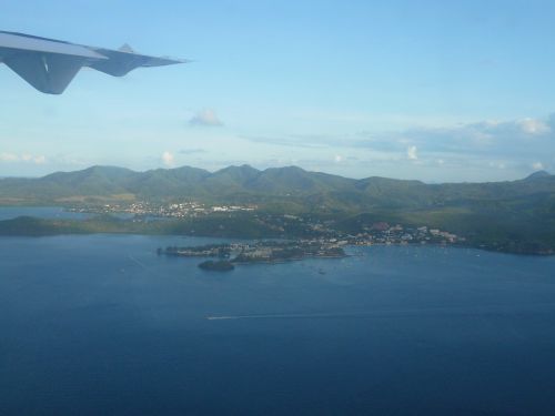 plane view martinique caribbean sea