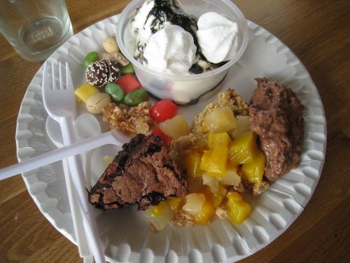 plate cutlery ice cream