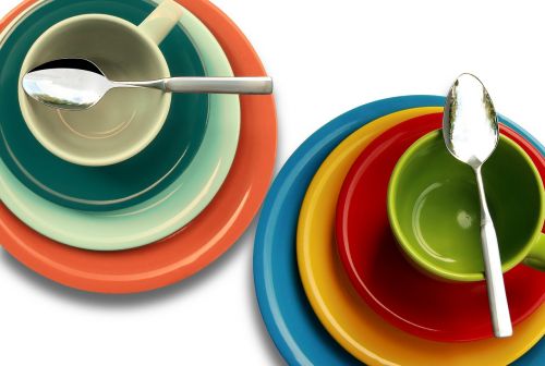 plate cup colorful
