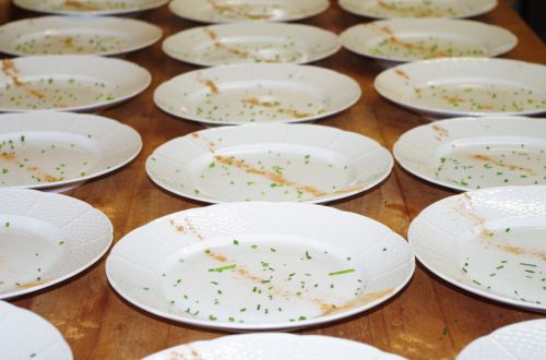 plates the preparation of the sprinkled with