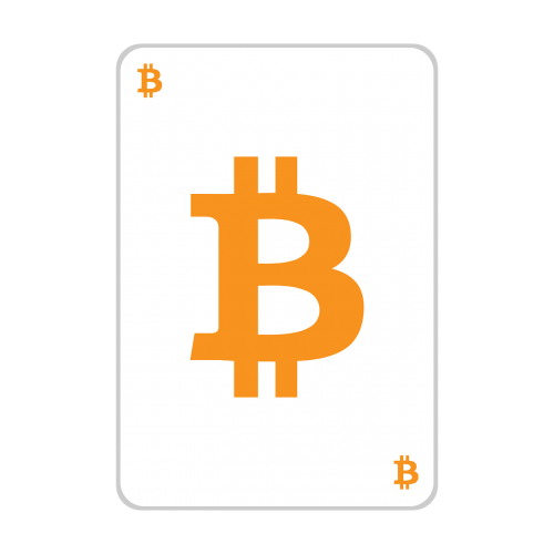 playing card bitcoin orange