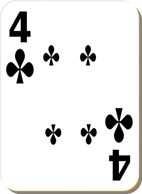 playing card four clubs