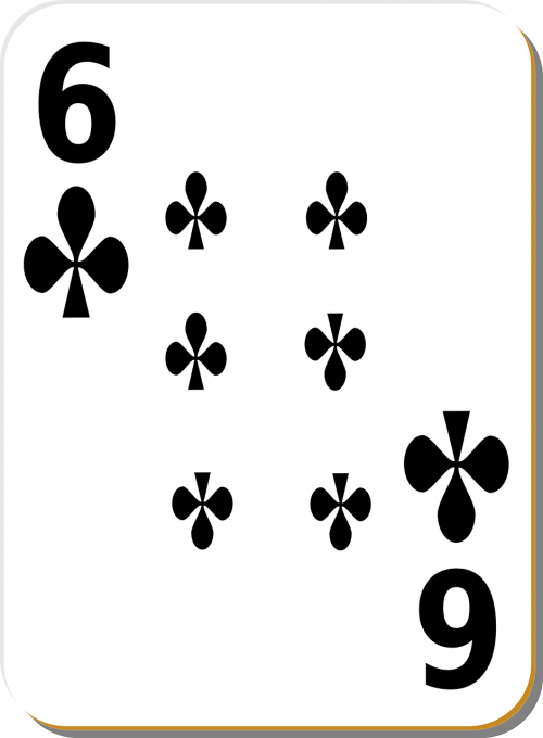 playing card six clubs