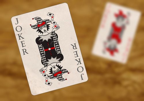 playing cards joker red