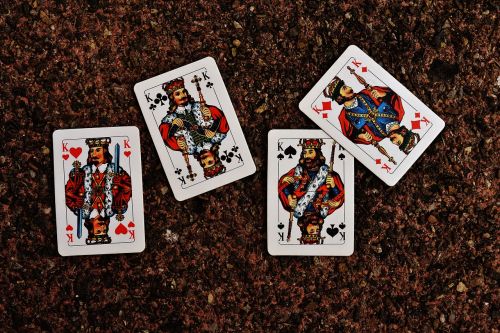 playing cards king four