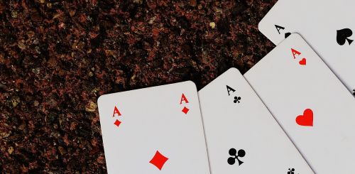 playing cards aces four