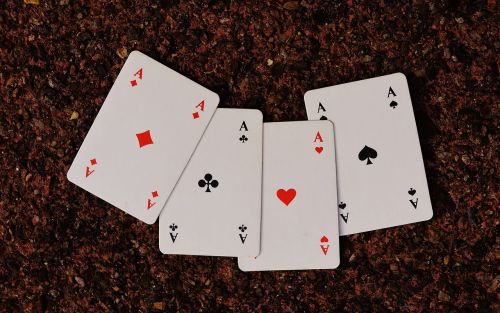 playing cards aces four