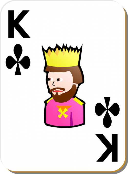 playing cards king clubs