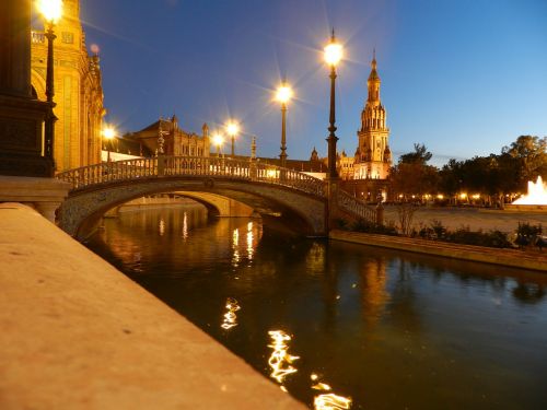 plaza españa seville lights