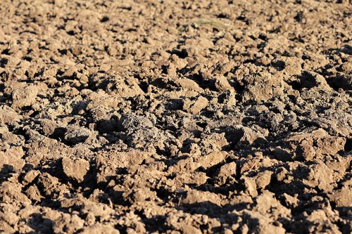 plowed earth  soil  brown