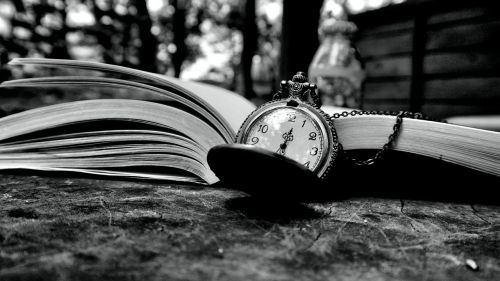 pocket watch black and white classic