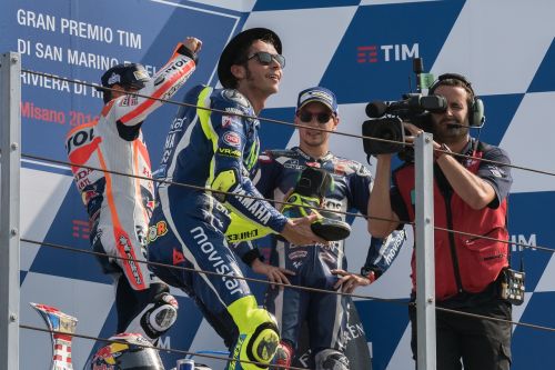 podium valentino rossi pedrosa