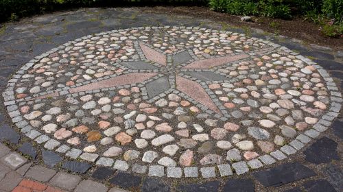 points of the compass stone work paving stones