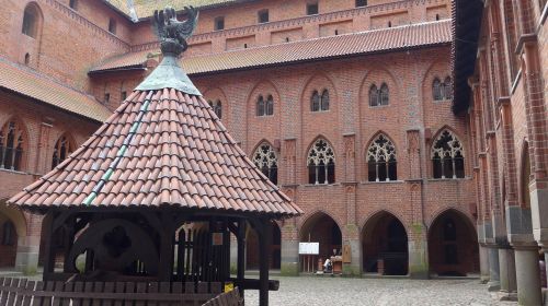 poland malbork castle courtyard with cloister