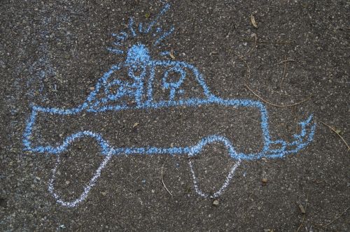 police police car chalk