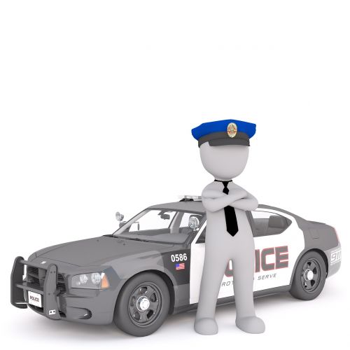 police car white male 3d model