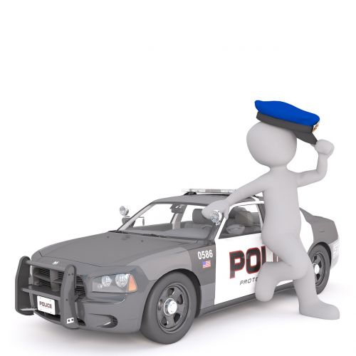 police car white male 3d model