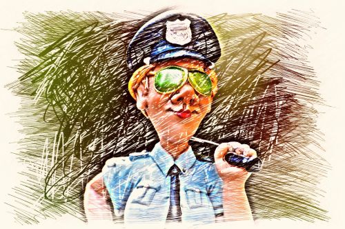 policewoman police drawing