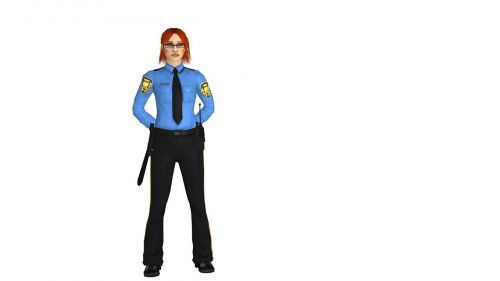 policewoman cop redhead