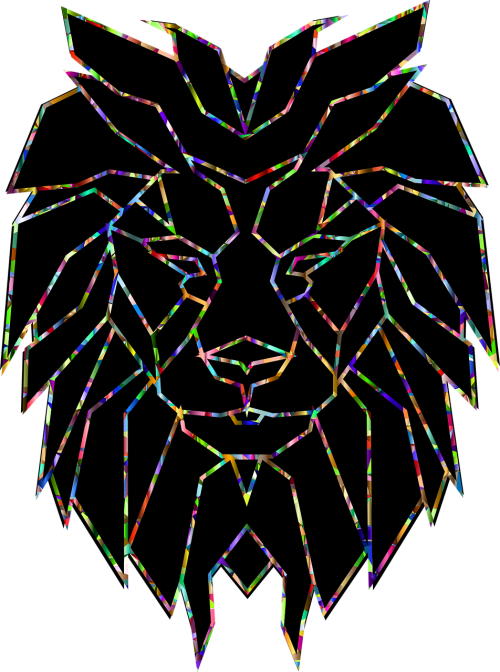polygonal low poly lion