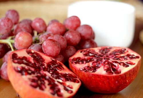 pomegranate grapes fruits