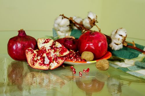 pomegranates fruit still life