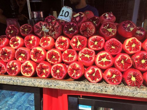 pomegranates fruit cart turkish