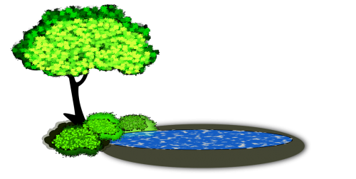 pond vector image tree