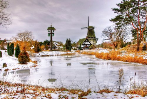 pond  mills  landscape