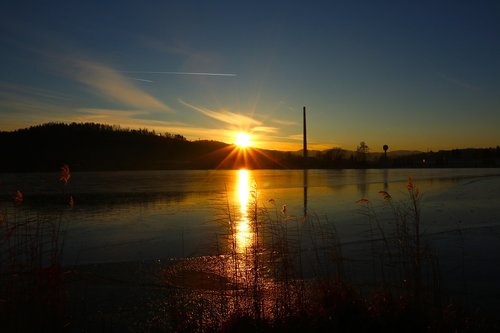 pond  water  sunset