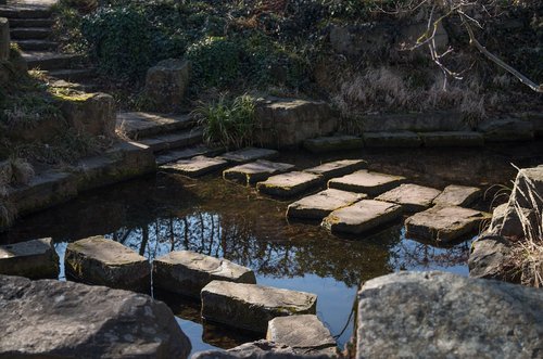 pond  stones  away