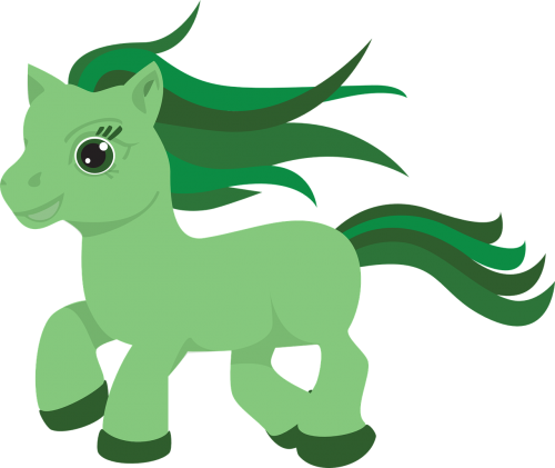 pony horse green