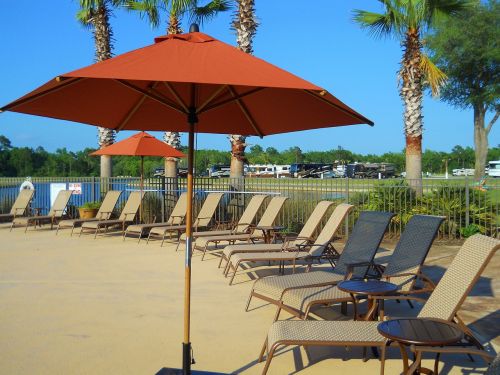 pool umbrella chaise