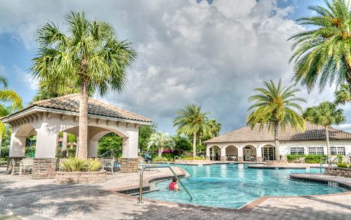 pool tropical people