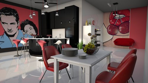 pop - art  kitchen  red