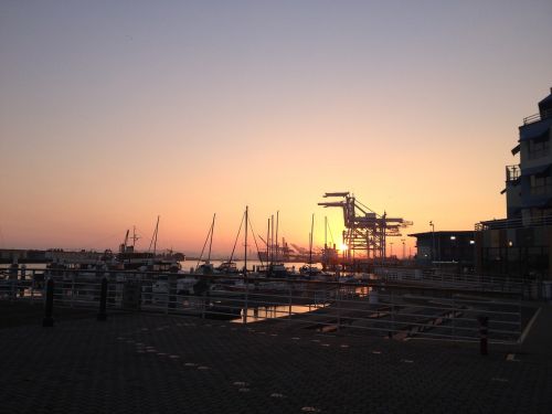port sunset maritime