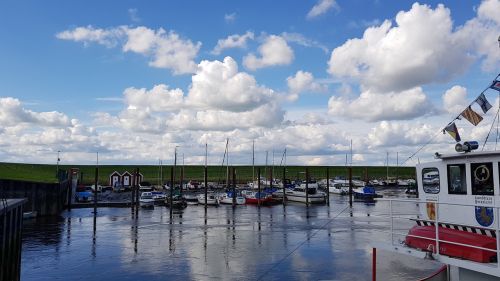 port clouds sea