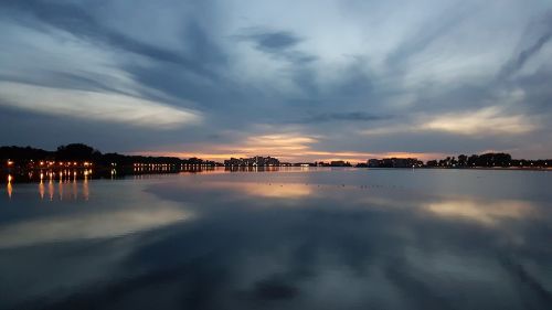 port evening sunset