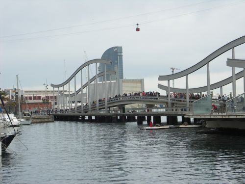 modern bridge barcelona port