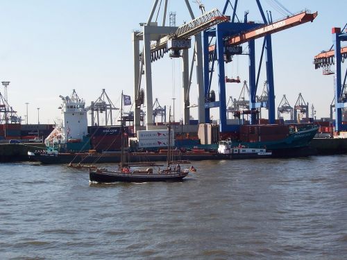 port container gantry crane hamburg port