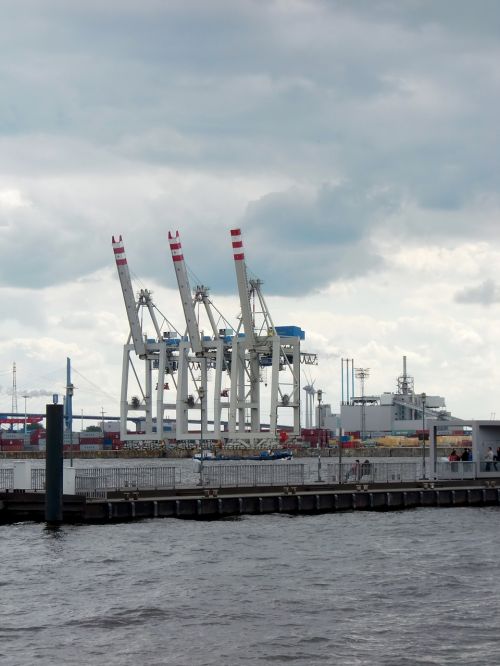 port cranes cargo harbour cranes