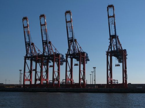 port cranes hamburg port