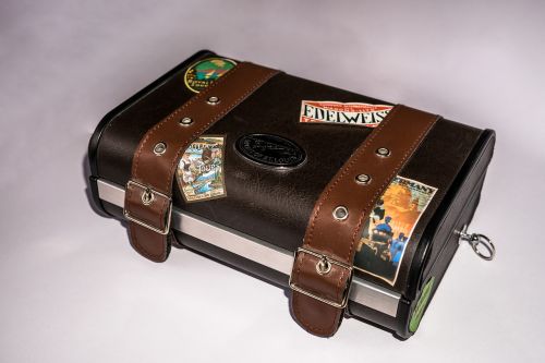 portable radio luggage leather