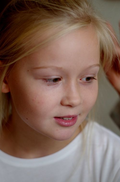 portrait the little girl blonde