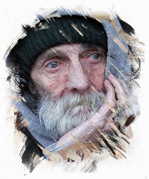 portrait human homeless