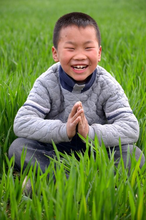 portrait child in wheat field