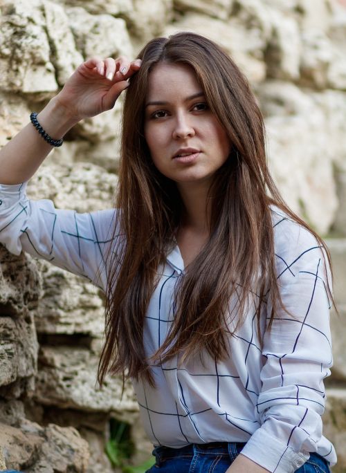 portrait wall stone wall